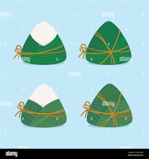 Zongzi Sticky Rice Dumplings Set Stock Vector Image Art Alamy