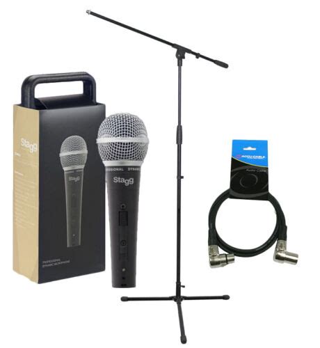 Stagg SDM50 Metal Heavy Duty Dynamic Handheld Microphone Inc Stand