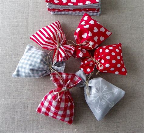 Calendrier De L Avent Tissu Pochons No L Gris Rouge Lilizigzag