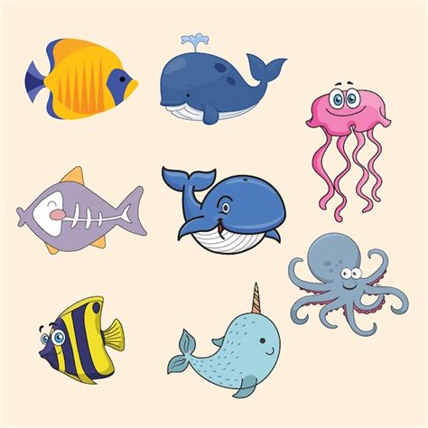 Premium Vector | Aquatic animals list