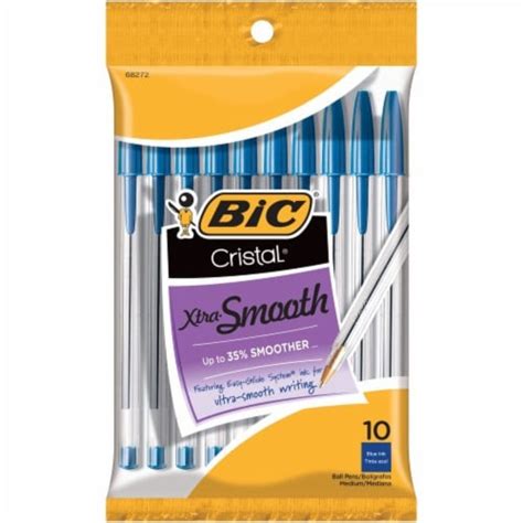 Bic Cristal Xtra Smooth Ball Pen Medium Point 10mm Blue Pack Of