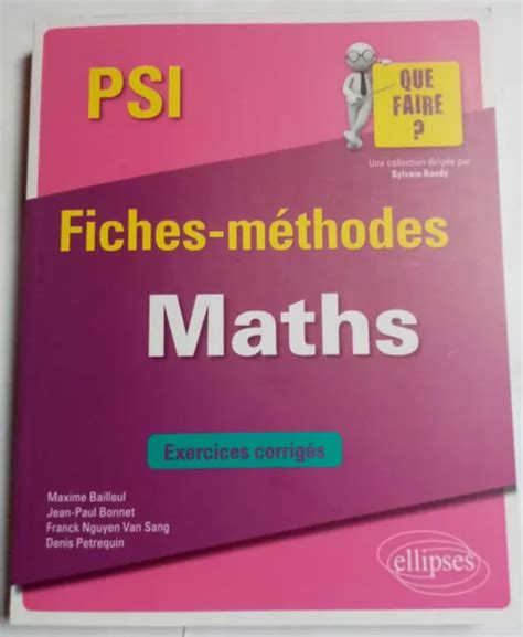 Fiches M Thodes Maths Psi Exercices Corrig S Maxime Bailleul Jean