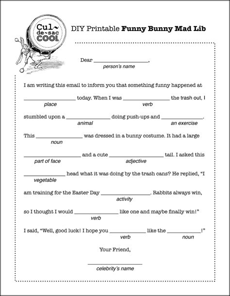 Funny Mad Libs For Kids Printable - Printable Mad Libs