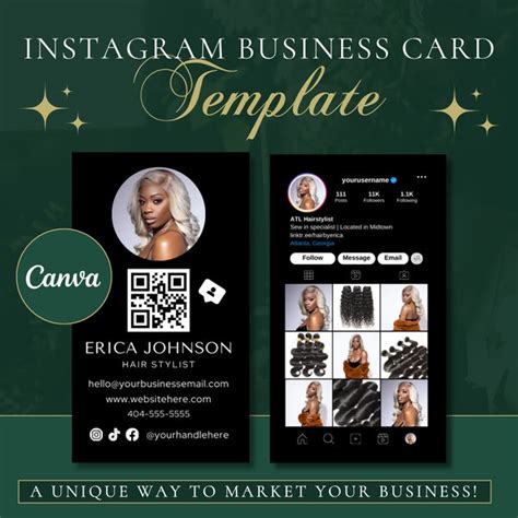 Instagram Business Card Ig Business Card Qr Code Business Card Canva