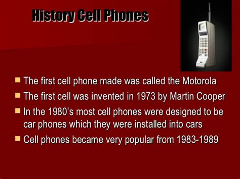 the history of cell phones