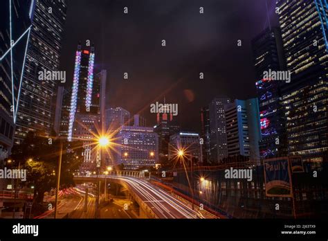 Hong Kong city at night Stock Photo - Alamy