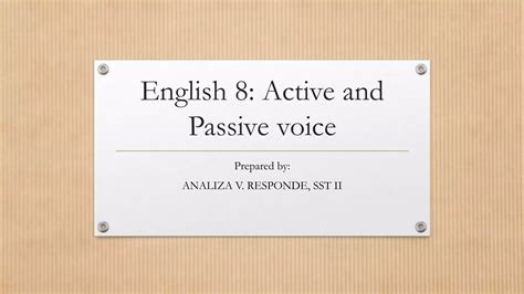 Active And Passive Voice Pptx