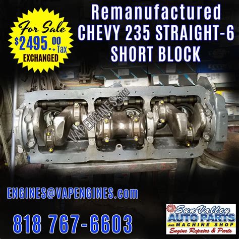 Remanufactured Gm Chevy 235 Short Block Engine Sale