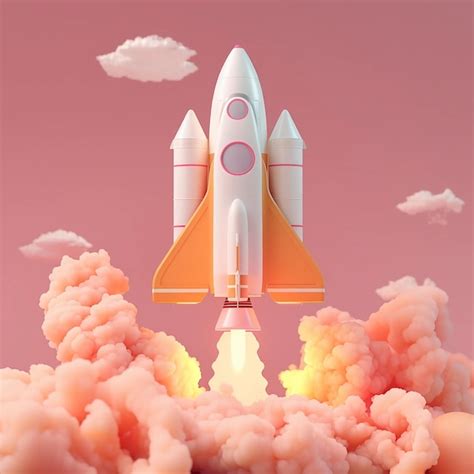 Premium Photo Space Rocket Launch Amidst Clouds Illustration Ai Generated