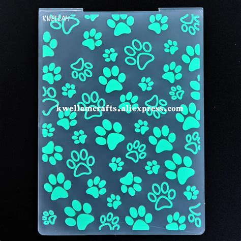 Cat Paw Pet Footprint Plastic Embossing Folder For Scrapbook Diy Album