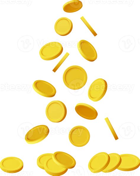 3d Gold Coin Rain 35715345 Png