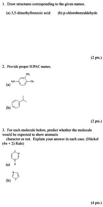 Solved Draw Structures Corresponding The Given Names A 3 5 Dimethylbenzoic Acid 6 P