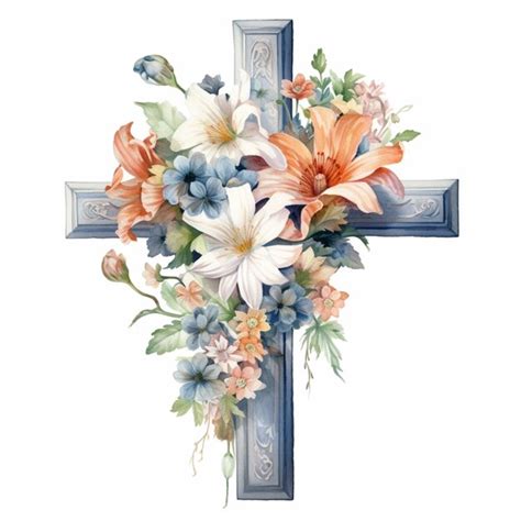 Premium AI Image | Cross with flowers and the word easter on it