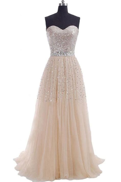 2015 Sweetheart A Line Sweep Train Prom Dresses Tulle With Beads With