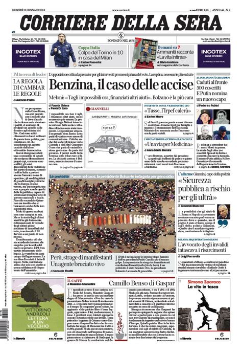 Corriere Della Sera N Du Janvier T L Charger Sur Ipad