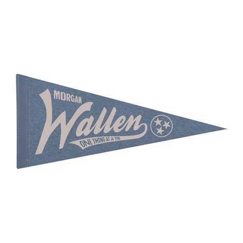 One Thing At A Time Blue Pennant Flag Morgan Wallen Official Store