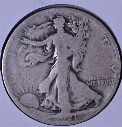 1921-D 50C Walking Liberty Half Dollar - G+