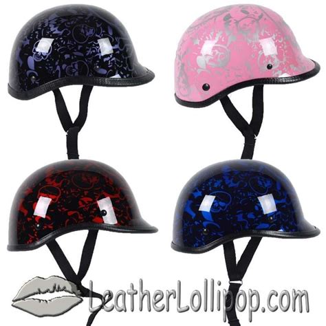 Novelty Motorcycle Helmet Polo Jockey Skull Boneyard Color Choice