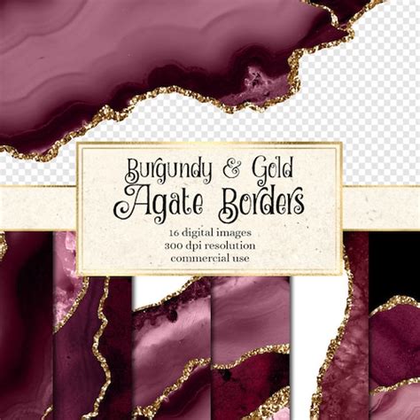 Ivory And Gold Agate Borders Digital Watercolor Cream Geode Etsy