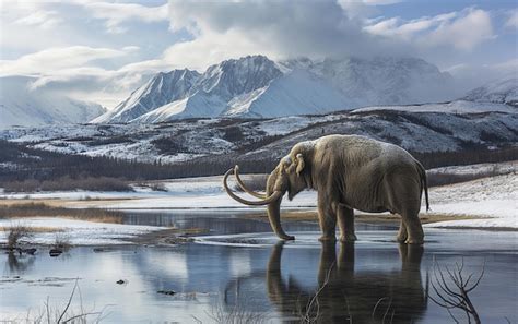 Premium Photo | Mammoth in ice age Prehistoric era Generative AI