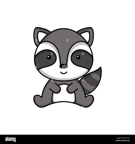 Lindo Icono De Mapache De Negocios Sobre Fondo Blanco Mascota Dibujos