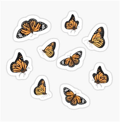 Monarch Butterfly Sticker Pack Sticker For Sale By Kkcreates