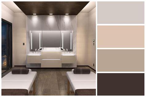 Rich Warm Neutral Hues In This Spa Like Bathroom Color Palette