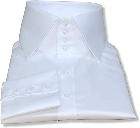 Whitepilotshirts Mens High Spread Collar White Shirt In 100 Cotton