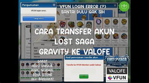 Cara Transfer Lost Saga Origin Gravity Ke Valofe Item Yang Diperoleh