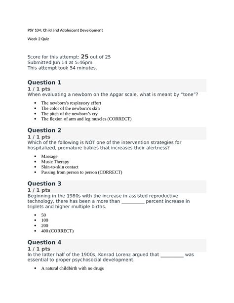 Psy 104 Test 2 Graded A Questions And Answers Ashford University