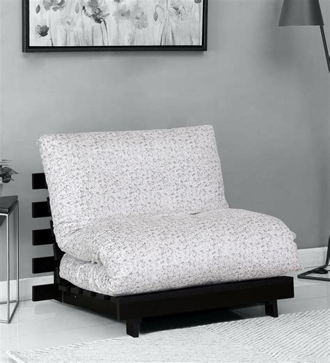 Buy Rille Single Futon With Mattress In Cream Tacture Colour At 24 OFF