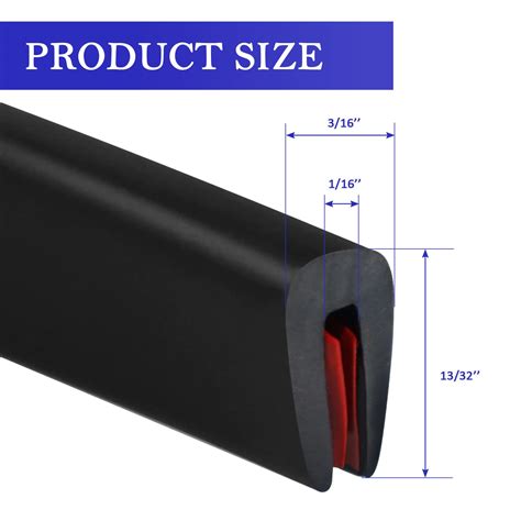 Snapklik Rubber Edge Trim U Channel Rubber Seal Strip Self