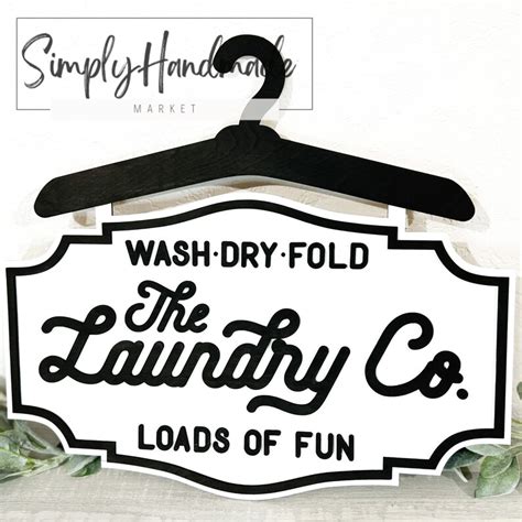 Wash Dry Fold Hanger Laundry Room Sign Decor Etsy