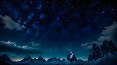 Premium AI Image | A starry night sky with mountains and the sky with stars