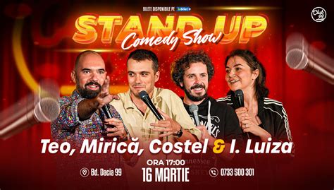 Bilete Stand up Comedy cu Teo Mirică Costel Ioana Luiza la Club 99