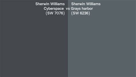 Sherwin Williams Cyberspace Vs Grays Harbor Side By Side Comparison