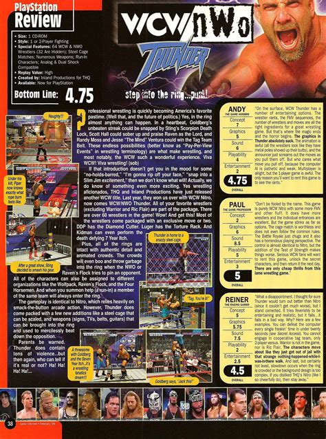 Game Informer reviews THQ's WCW Thunder on the PlayStation for its ...