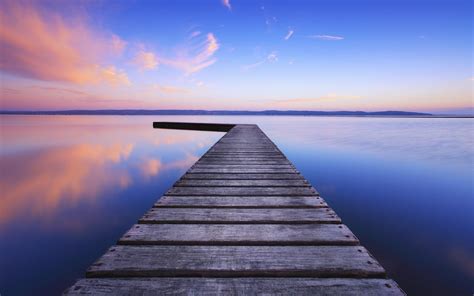 Wooden Lake Pier K Wallpaper Hd Wallpaper Background Images