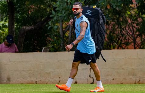 Virat Kohli arrives for India's training session in Bengaluru ...