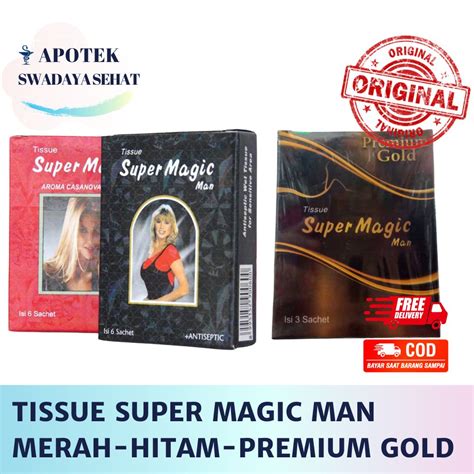 Jual TISSUE SUPER MAGIC MAN Hitam Lovers For Men Merah Aroma Casanova