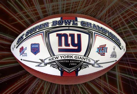 NY Giants 4 Time Super Bowl Champions Football - Big Time Bats