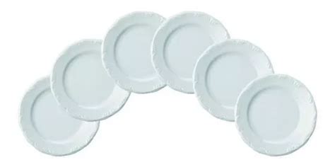 Plato De Postre Porcelana Schmidt Pomerode Pomerode Branca Pack X