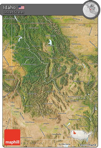 Free Satellite Map Of Idaho