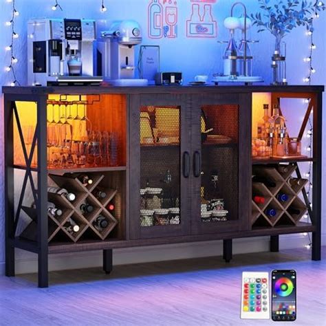 Jiteentarou 55 Industrial Led Bar Cabinet Woutletand 16000 Color Lightsglass