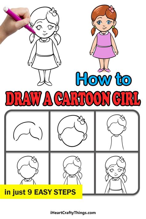 Cartoon Girl Drawing - How To Draw A Cartoon Girl Step By Step