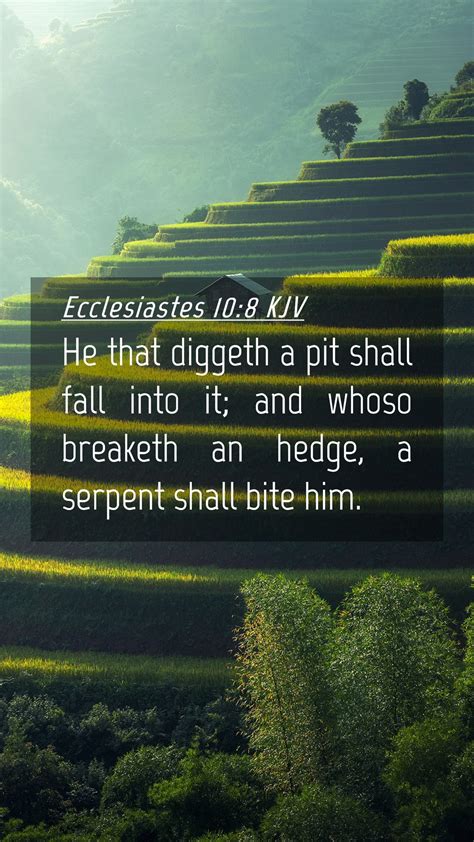 Ecclesiastes 10 8 Kjv Mobile Phone Wallpaper He That Diggeth A Pit Shall Fall Into It And