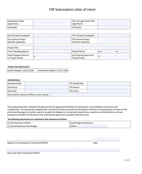 Letter Of Intent To Reenlist Template