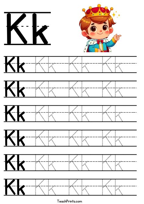 Letter K Tracing Worksheet Free Printables Teach Prints