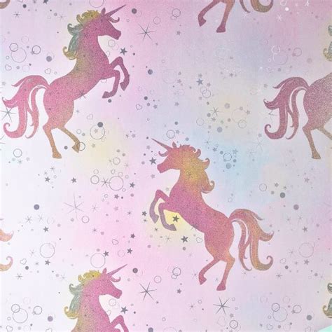 Be Dazzled Dancing Unicorn Wallpaper Rainbow Coloroll M1423