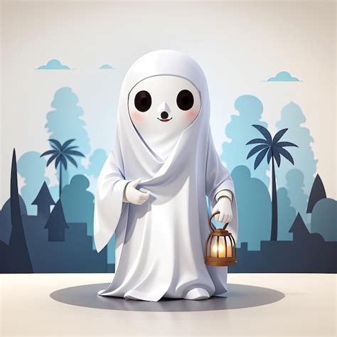 Premium Photo Cute Indonesian Ghost Pocong Cartoon Vector Icon